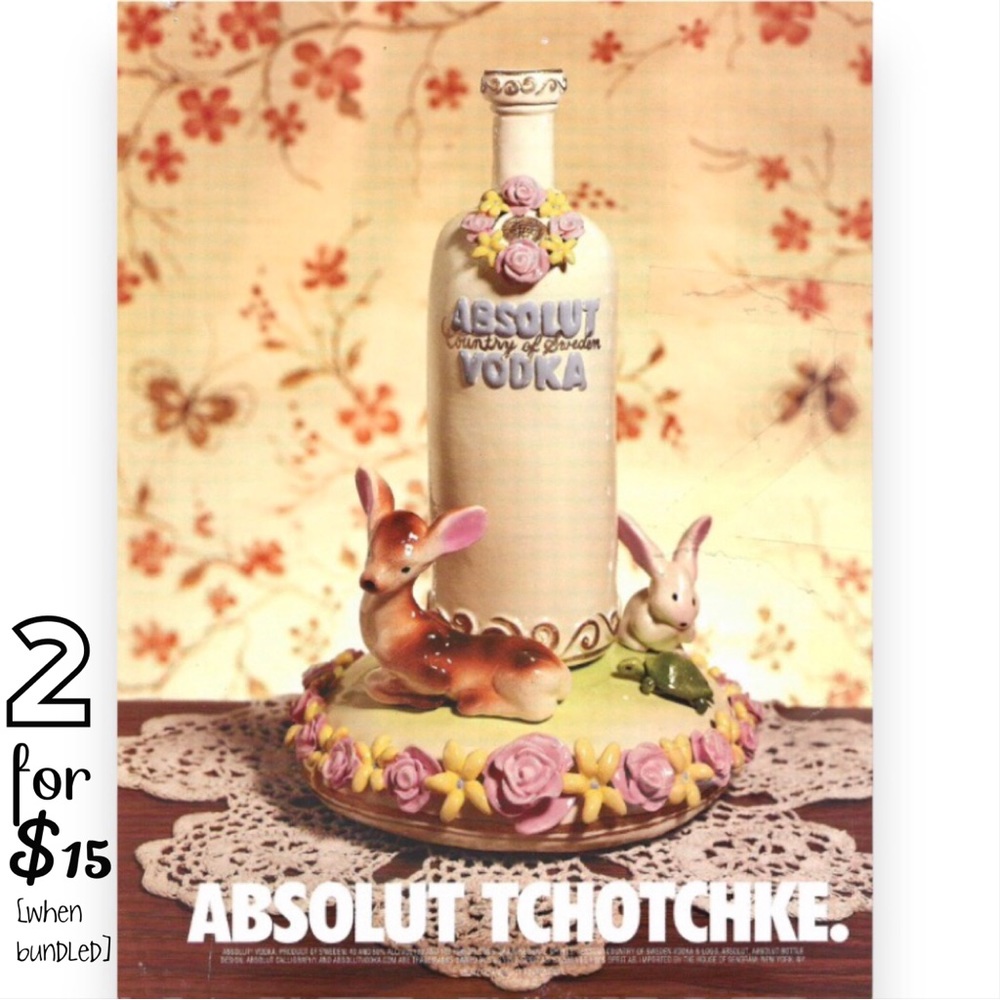 🟢[Absolut Vodka] ABSOLUT TCHOTCHKE Original 1998 Vintage Magazine Advertisement
